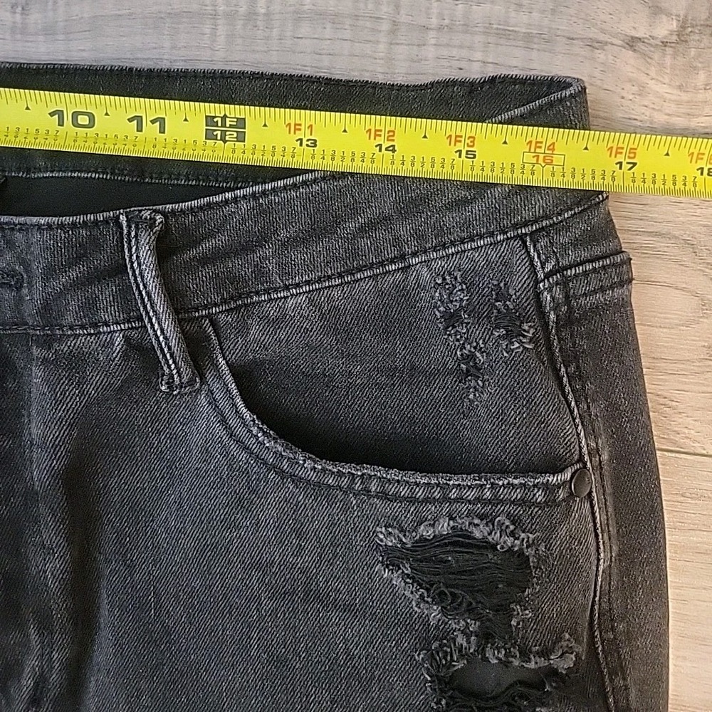 Judy Blue Jeans Womens 15/32 Black Washed Distressed Denim High Rise‎ Straight - Picture 10 of 12